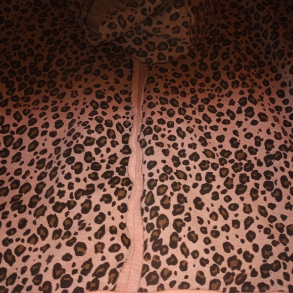 Small POL Ombre Pink & Brown Cheetah Print Half Zip Jacket - Picture 13 of 14